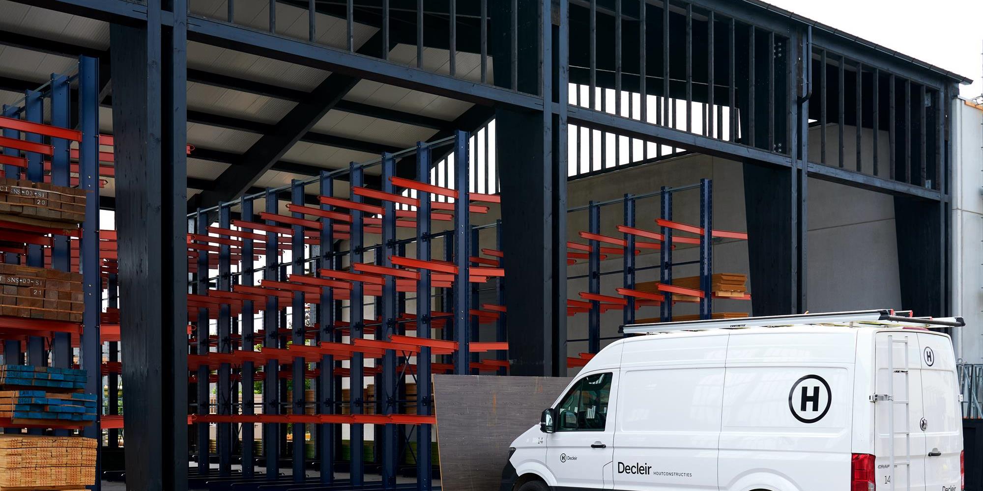 Construction commerciale en bois : extension pour Decleir Houtconstructies